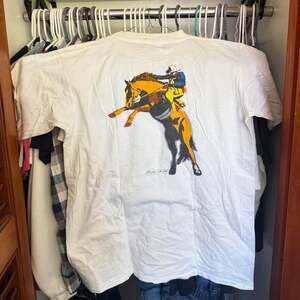 Vintage 80s Marlboro Cigarette T Shirt Single Stitch Cowboy Smoking XL